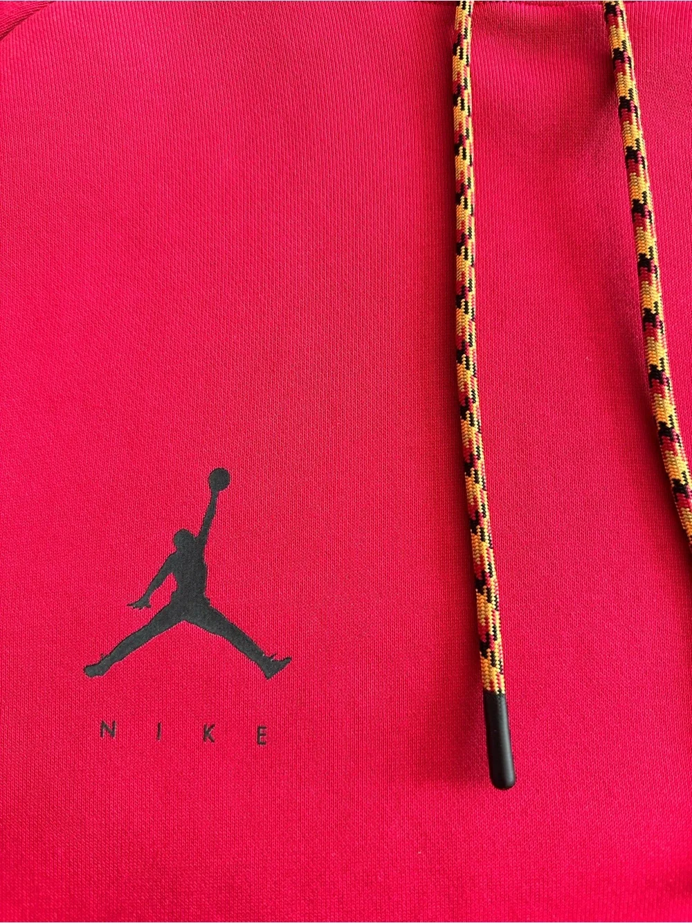 Jordan Red Fleece with Black Label and White Trim